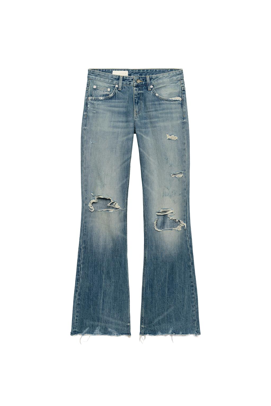 TRF FLARE RIPPED MID-RISE JEANS - image 4