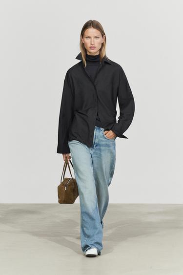 Chemise fluide en coton et soie - Noir de Zara - Image 0