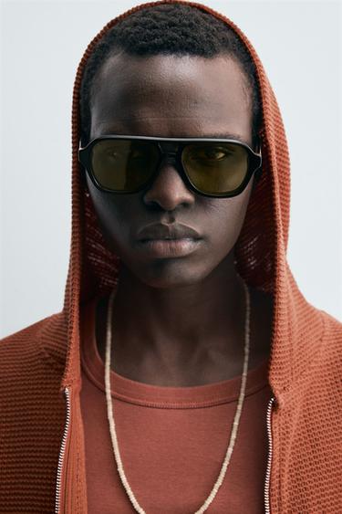 OPEN KNIT HOODIE - Reddish by Zara - Image 6