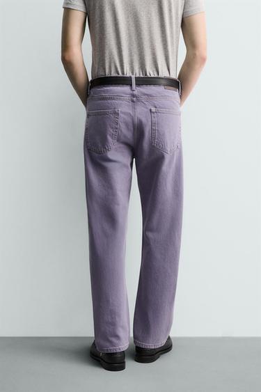 WASHED COLOUR STRAIGHT-LEG JEANS - Purple by Zara - Image 2
