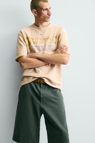 WASHED PRINTED KNIT T-SHIRT - Sand by Zara - Image 5