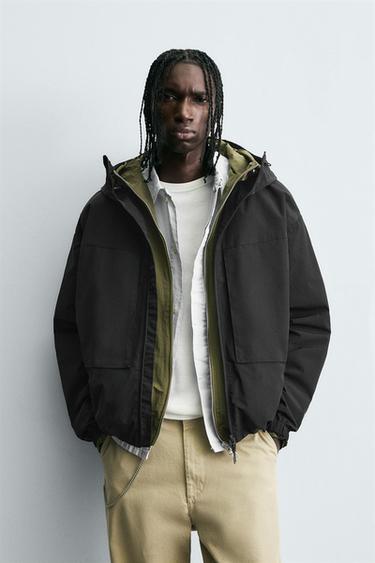 CAZADORA TÉCNICA WATER REPELLENT COMBINADO POLAR - Negro de Zara