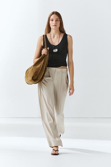 Zara Cotton blend strappy top - Black - Image 0