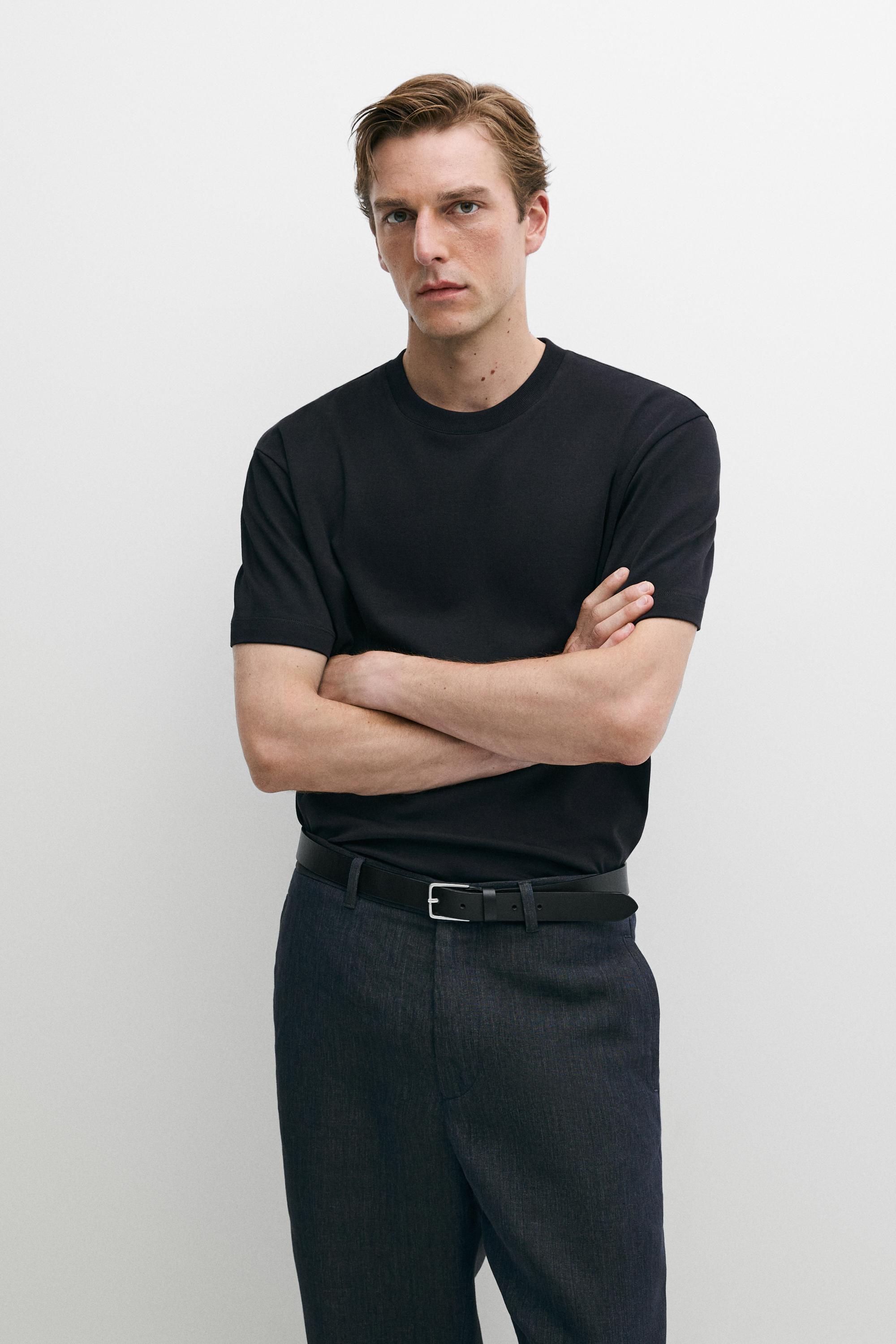 100% cotton short sleeve T-shirt — Navy blue