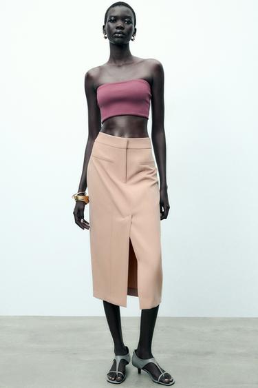 STRAIGHT POCKET SKIRT - Pale pink by Zara - Image 0