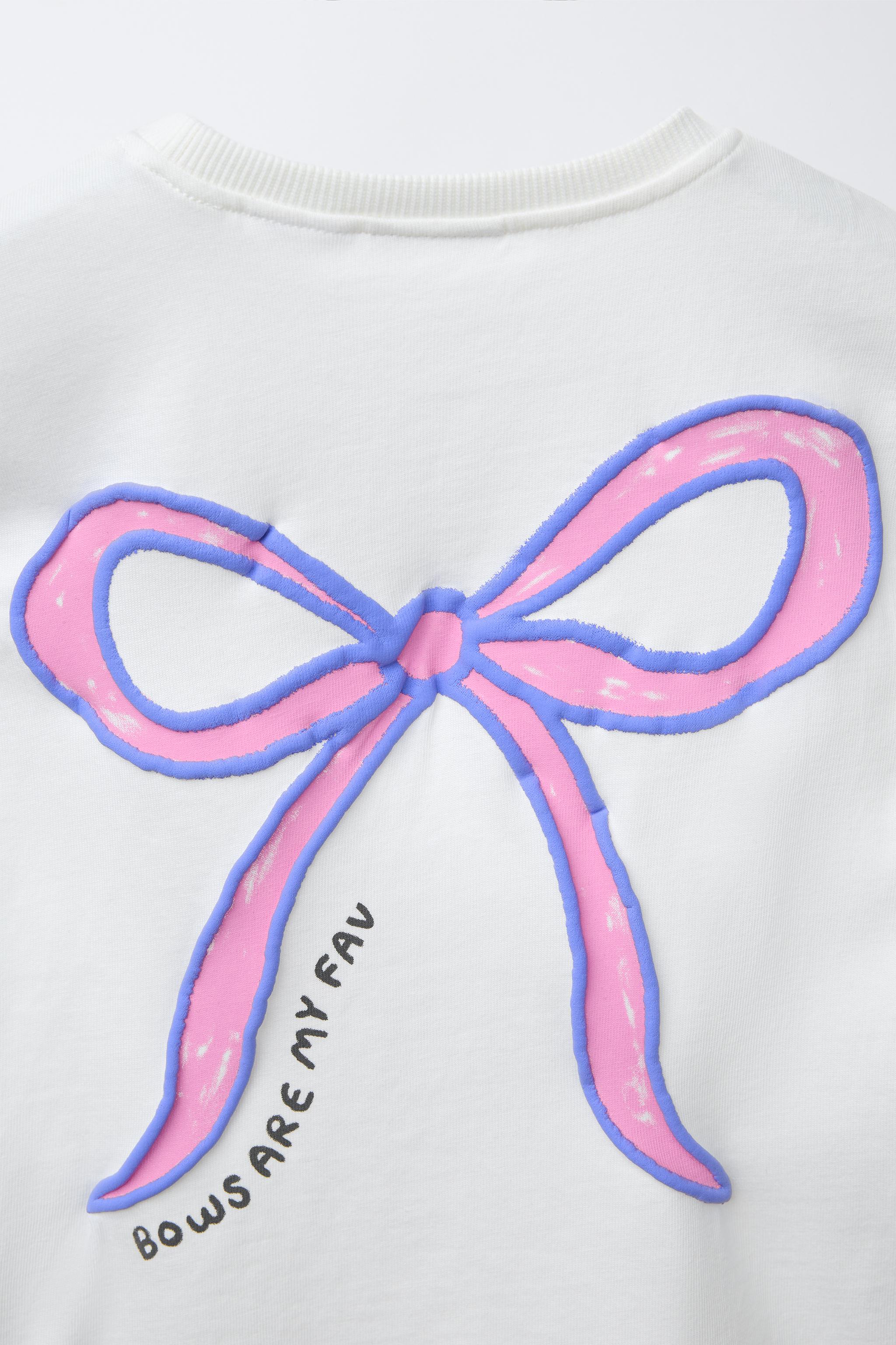 Rose Frantz ♥ Patch Ribbon T-shirt /追跡付 RIBBED BOW T-SHIRT - Pink | ZARA United States