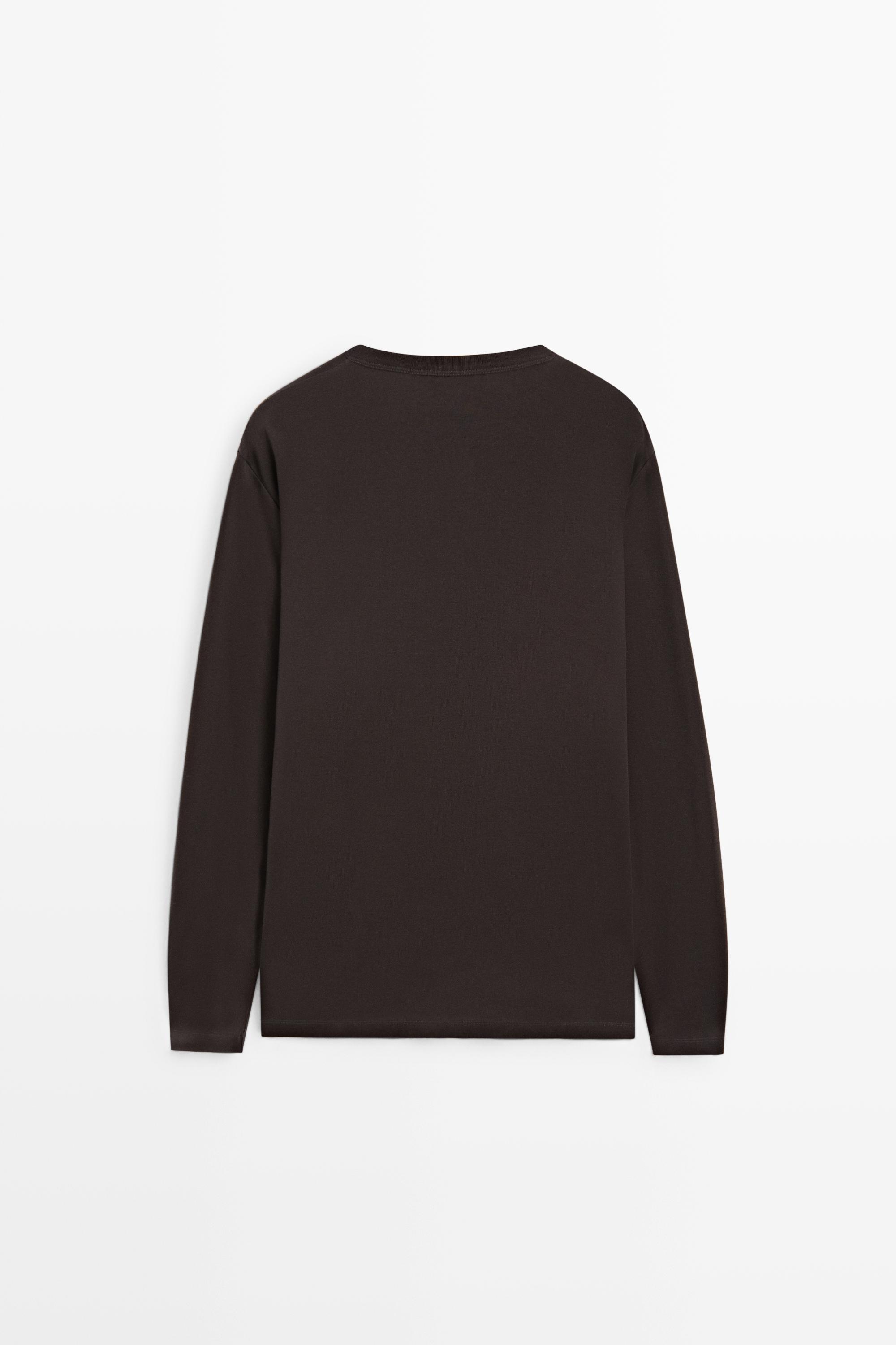 100% cotton long sleeve henley T-shirt