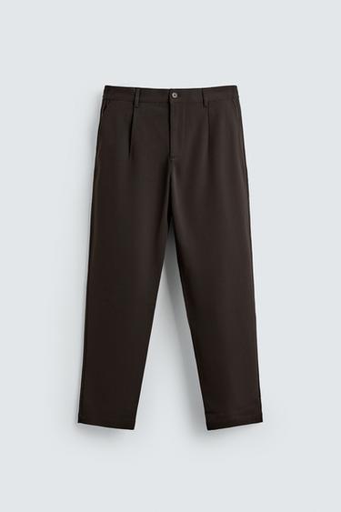 PANTALÓN STRAIGHT FIT CONFORT - Marrón de Zara
