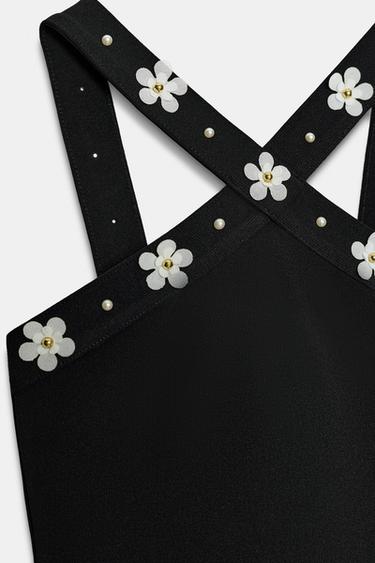 BODY HALTER STRETCH FLEURS - Noir de Zara - Image 6