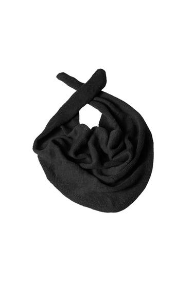 100% LINEN KNITTED BANDANNA - Charcoal by Zara