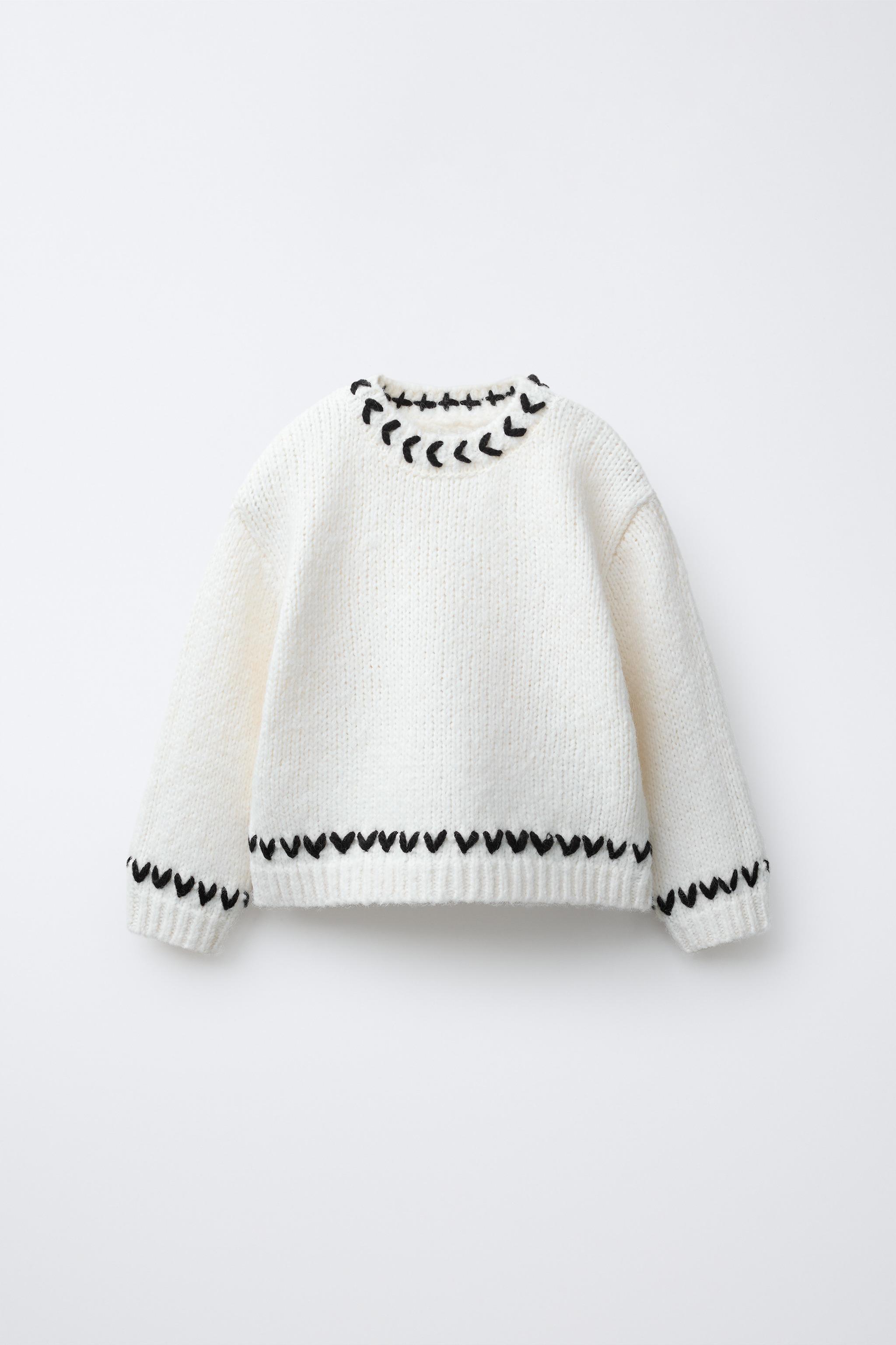 KNIT JUMPER WITH PIPING - Ecru | ZARA United States