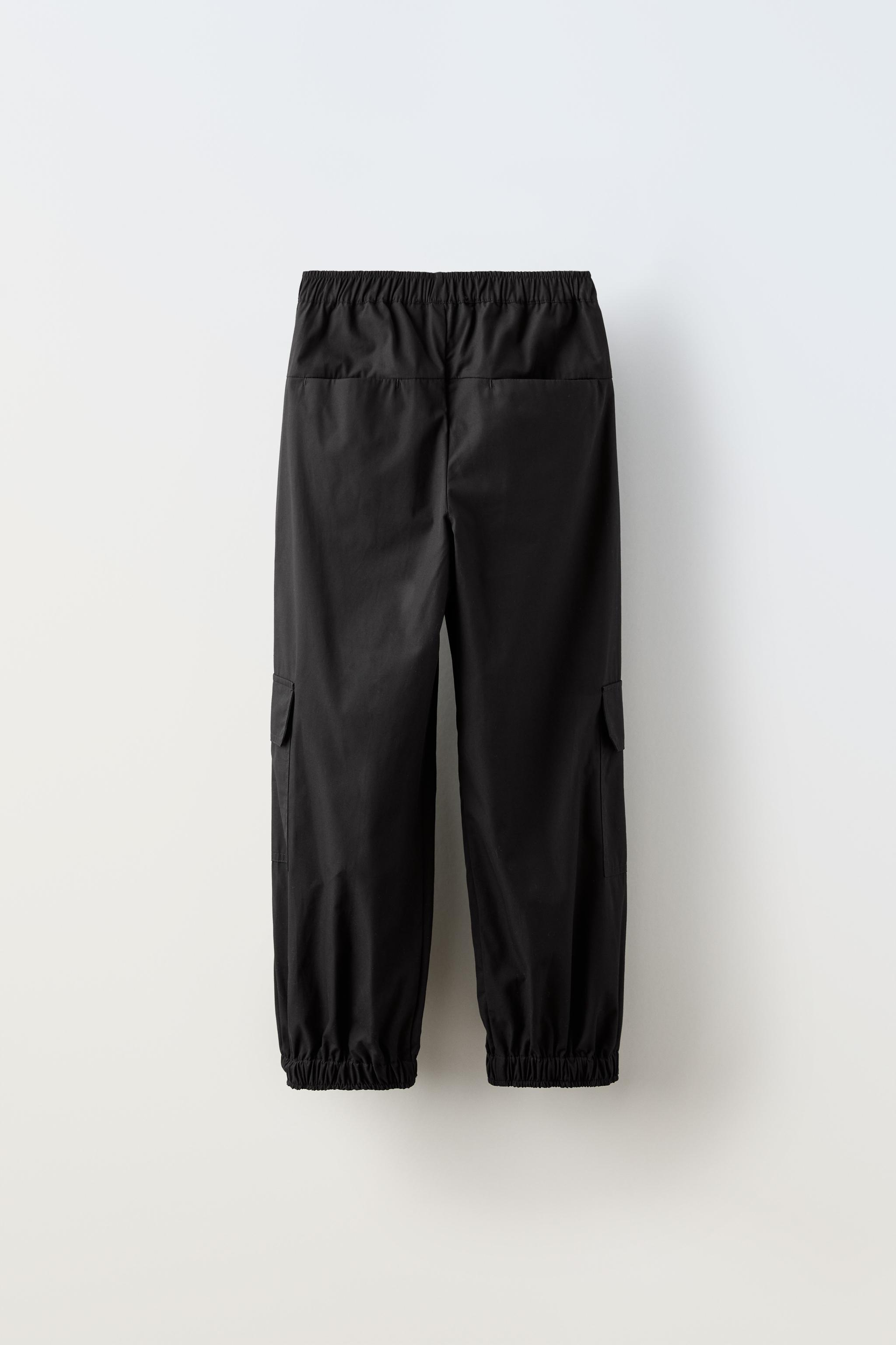 Black cargo pants zara online