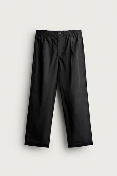 HOSE RELAXED FIT MIT ZIERFALTEN - Schwarz von Zara