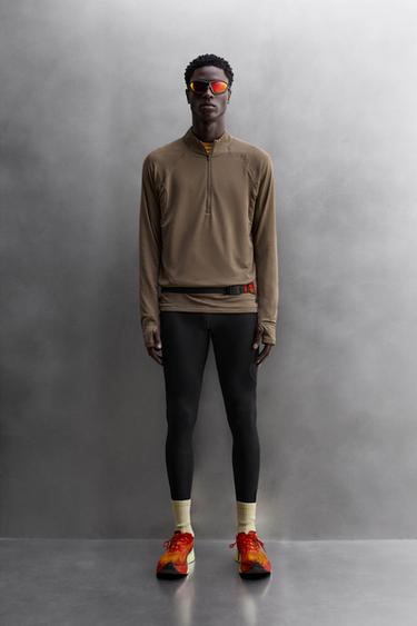 POLARTEC© QUARTER-ZIP SWEATSHIRT - camel by Zara