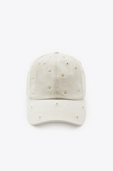 TWILL CAP WITH FLORAL EMBROIDERY - Ecru by Zara