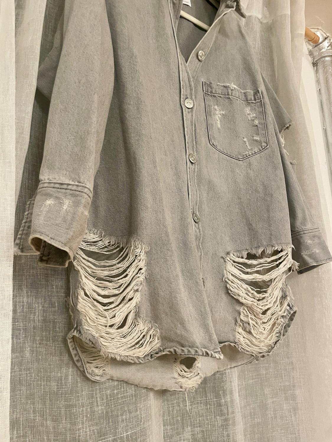 RIPPED DENIM SHIRT - Image 2
