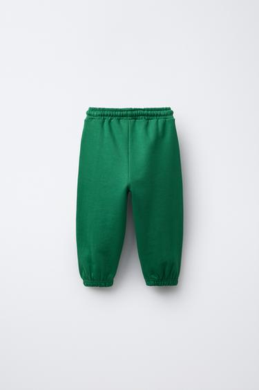 PATCH CUT-OUT JOGGING TROUSERS - Green by Zara - Image 1