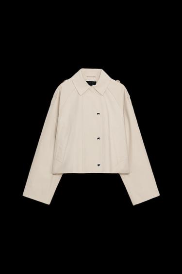 KURZER TRENCHCOAT MIT DOPPELREIHIGER KNOPFLEISTE - Steingrau von Zara