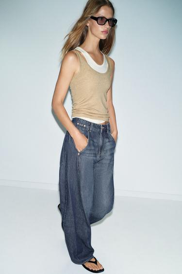 Z1975 BALLOON SEAM JEANS - Blue by Zara