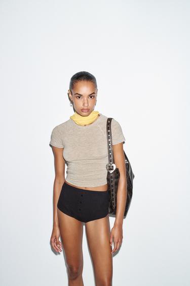 RAGLAN SHORT SLEEVE T-SHIRT - Beige marl by Zara