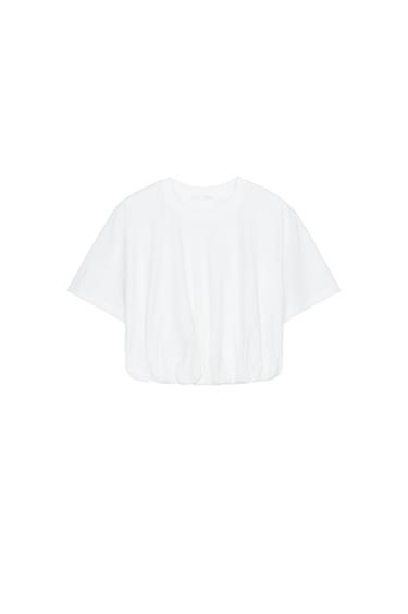 T-SHIRT COURT BOUFFANT - Blanc de Zara