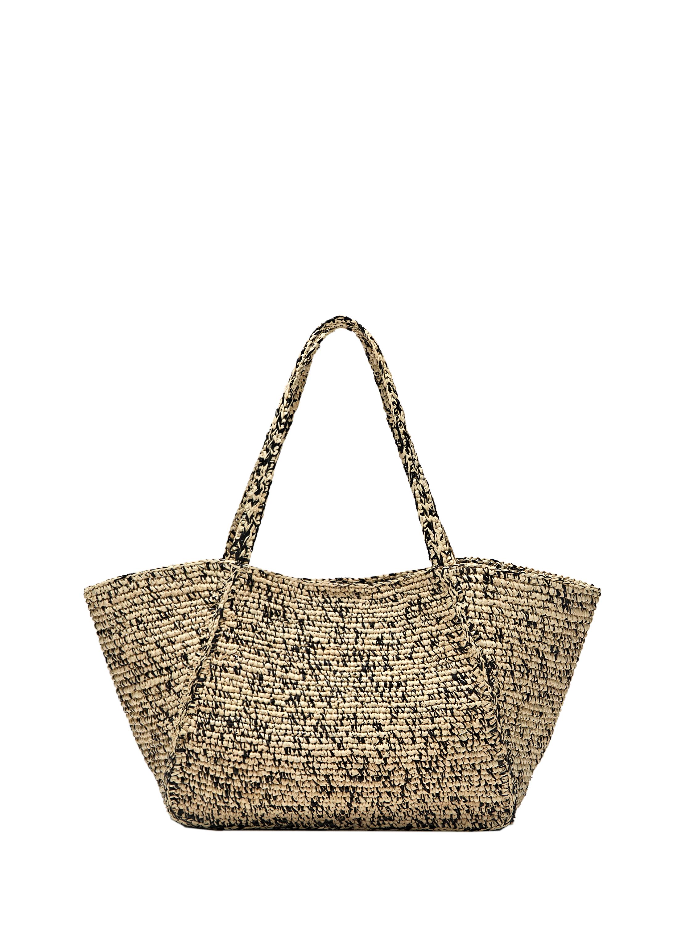 100% raffia mid-sized tote bag — Gray