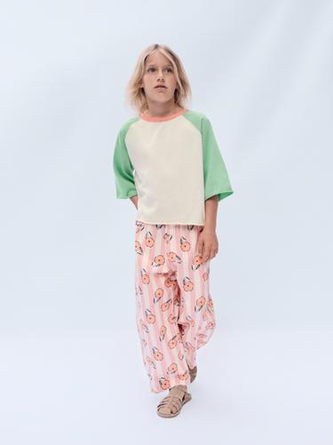 2-14 YEARS / LIMITED EDITION CONTRAST RAGLAN SLEEVE T-SHIRT - Green by Zara