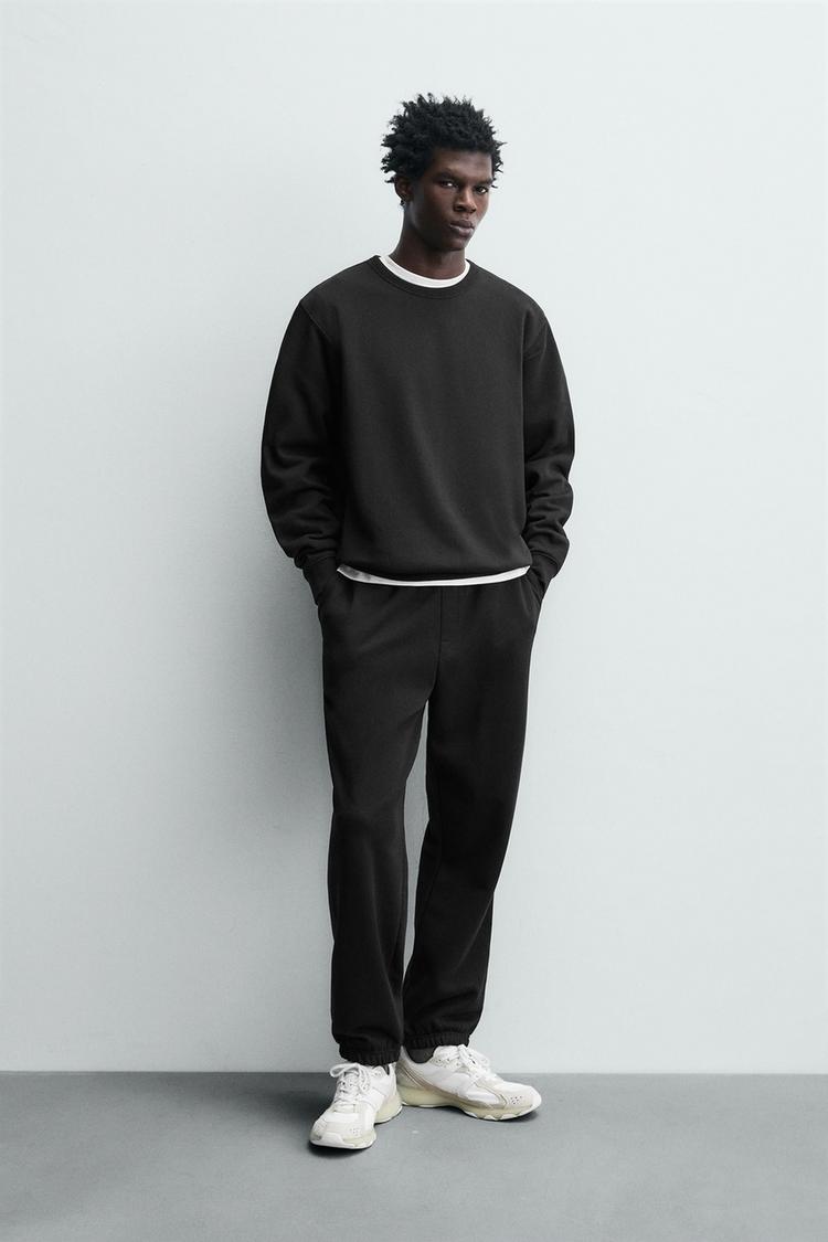 FELPA CREWNECK BASIC Nero ZARA Italia Italy