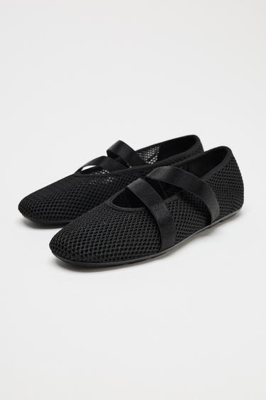 BALLERINES RÉSILLE ÉLASTIQUES - Noir de Zara - Image 4