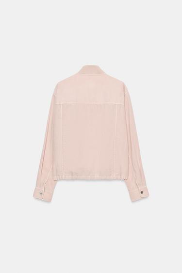 WASHED EFFECT JACKET WITH POCKETS - Pale pink by Zara - Image 6