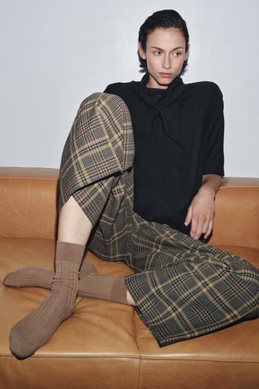 WOOL BLEND RIB SOCKS - Mid-camel by Zara - Image 0