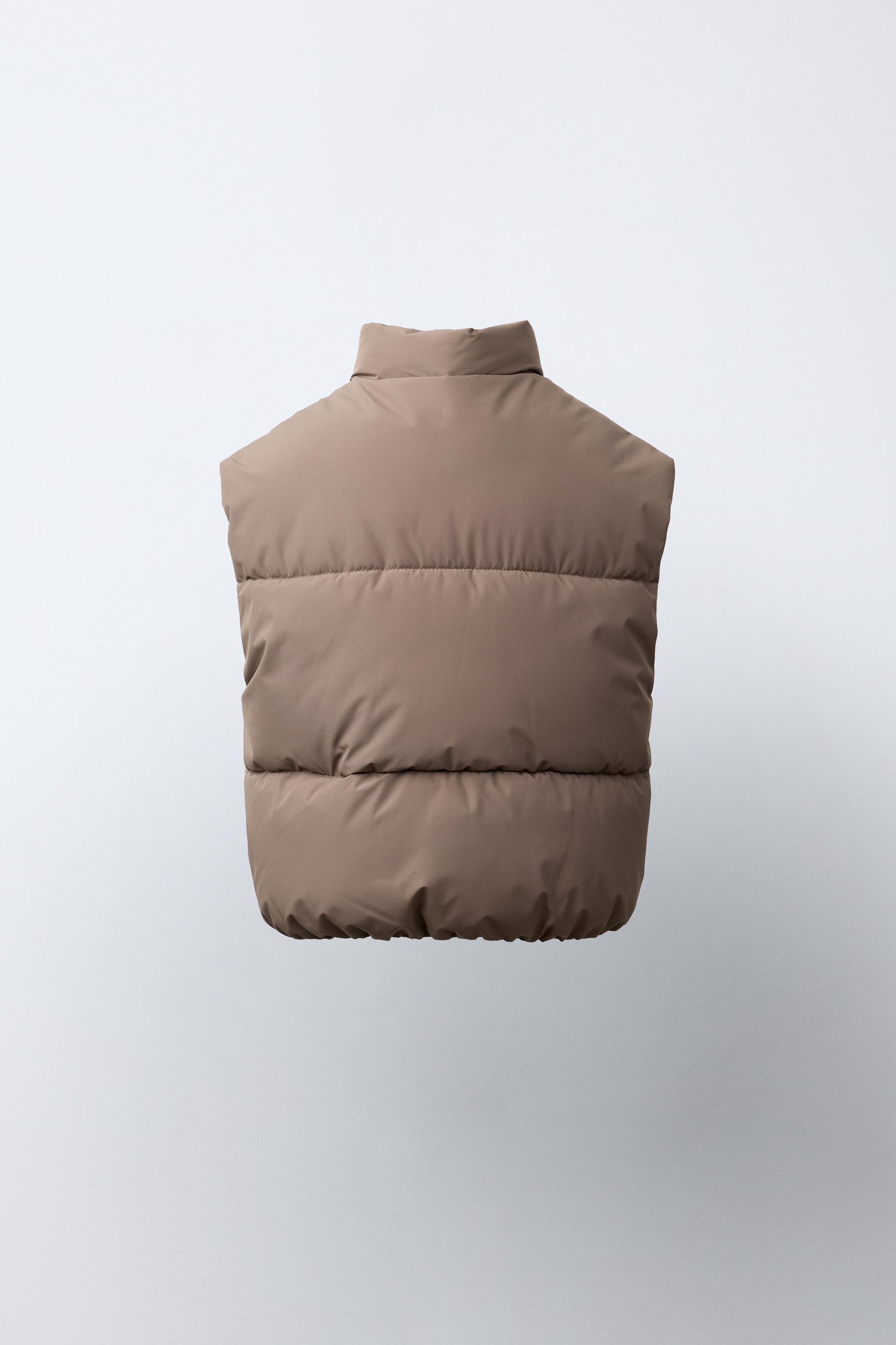 撥水加工入りパフベスト - ブラウン/モール | ZARA Japan / 日本