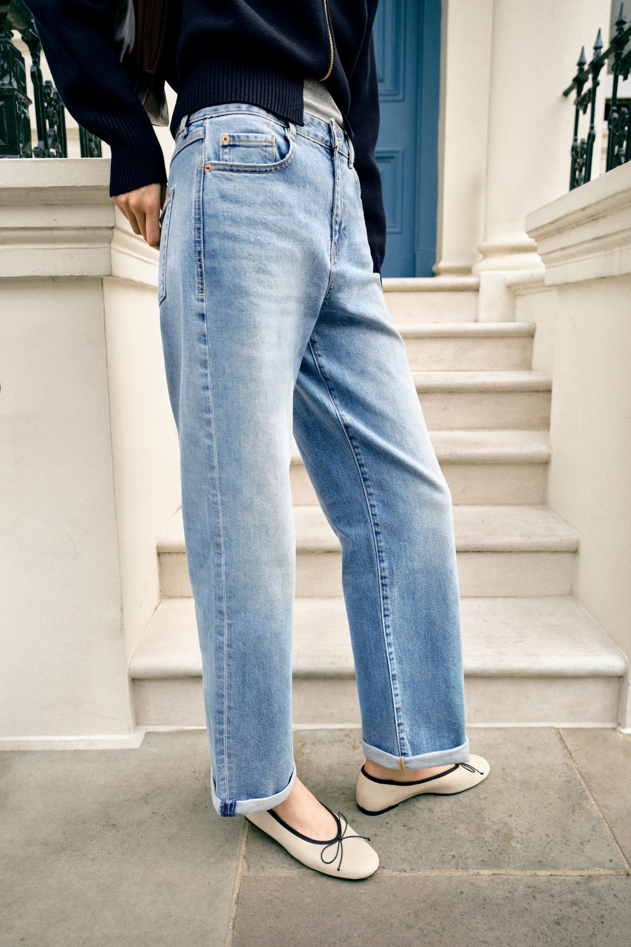 Zara Z1975 RELAXED FIT KATLAMALI PAÇALI ORTA BEL JEAN görsel 3