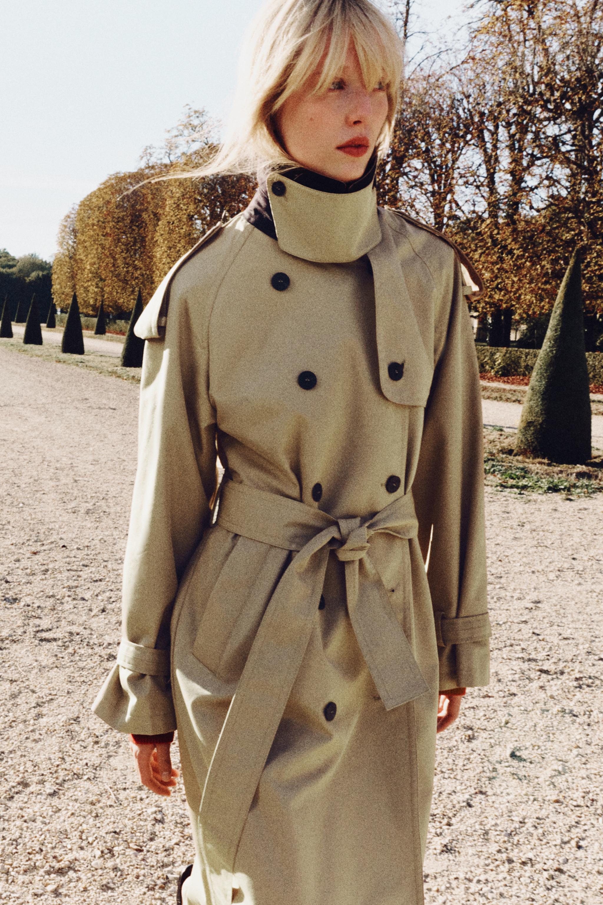 ZW COLLECTION DOUBLE-BREASTED LONG TRENCH COAT