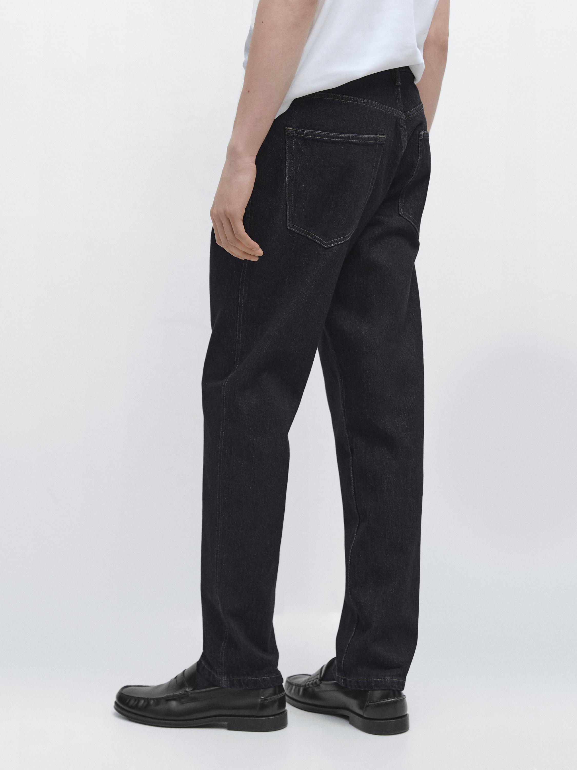 Rinse wash tapered fit jeans