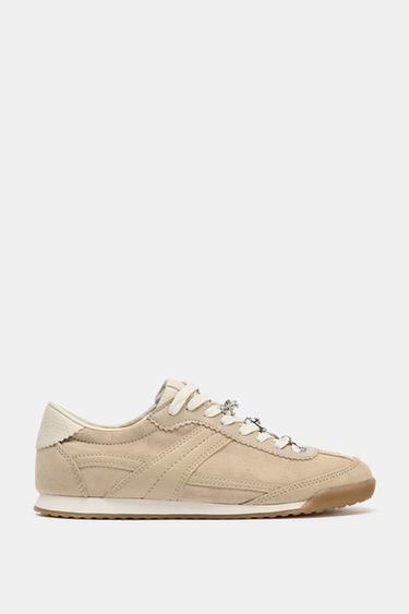 Zara CHARMS ATHLETIC SHOES - Sandy Brown