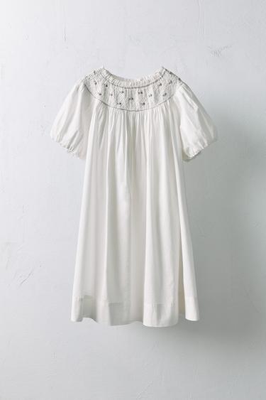 6-10 ANS/ ROBE FLEURS BRODÉES ÉDITION LIMITÉE - Blanc de Zara