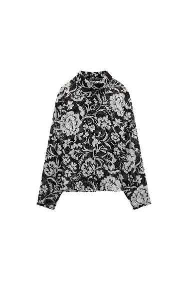 PRINTED RUFFLED SHIRT