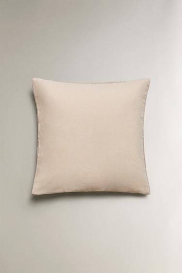 HOUSSE DE COUSSIN RAYURES RÉVERSIBLE - Gris / Beige | France HOUSSE DE COUSSIN RAYURES RÉVERSIBLE - Gris / Beige | France