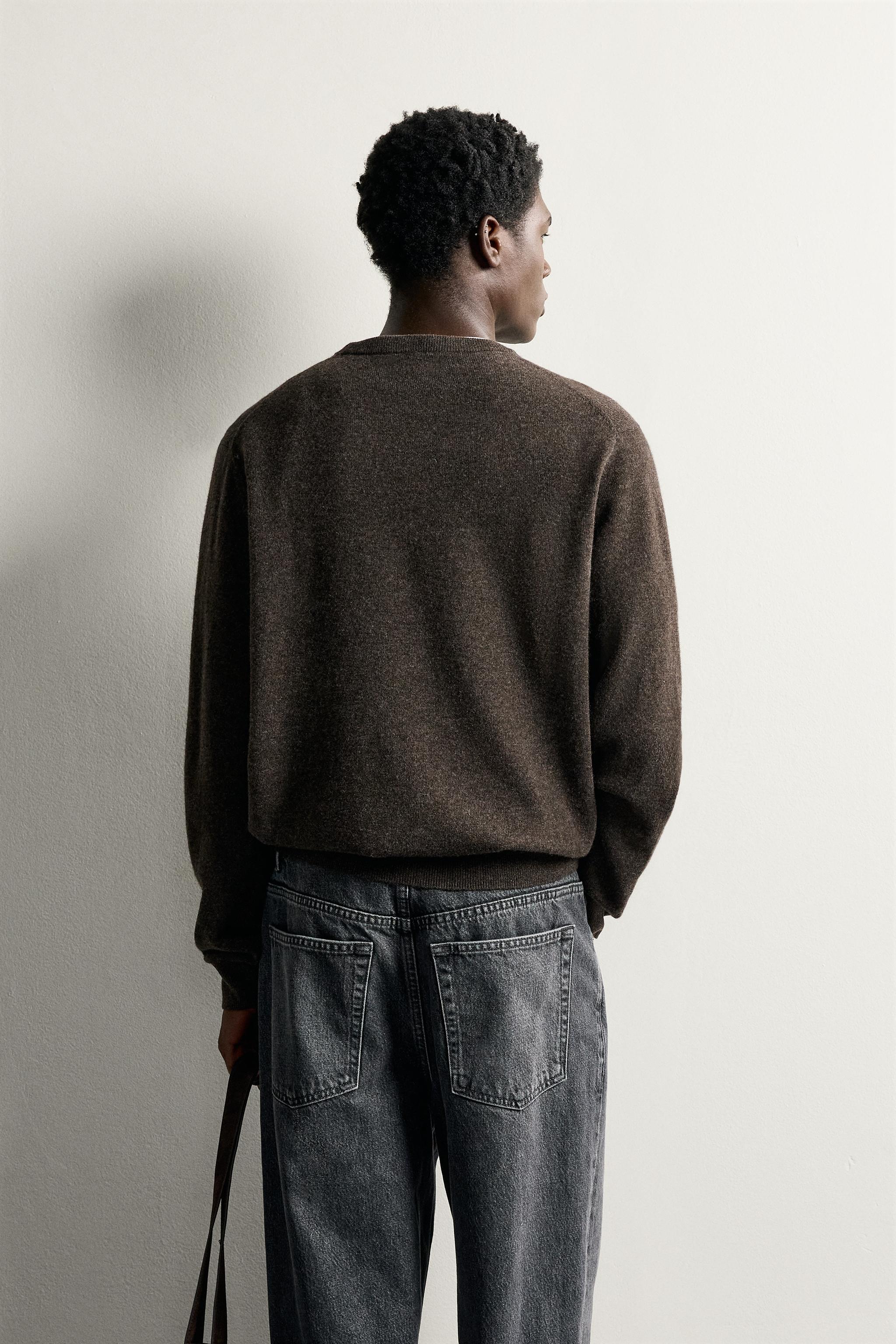 Мужские свитеры Zara RELAXED FIT WOOL JUMPER — фото 3