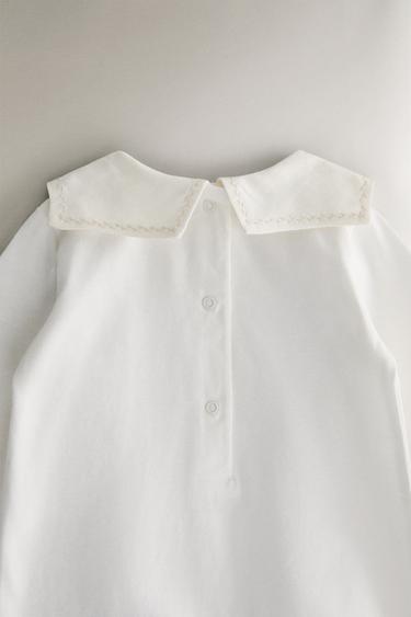 CHILDREN'S ROMPER WITH BIB COLLAR - Oyster-white by Zara - Image 4