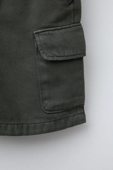 STRAIGHT FLOWING CARGO BERMUDA SHORTS - Dark khaki by Zara - Image 3