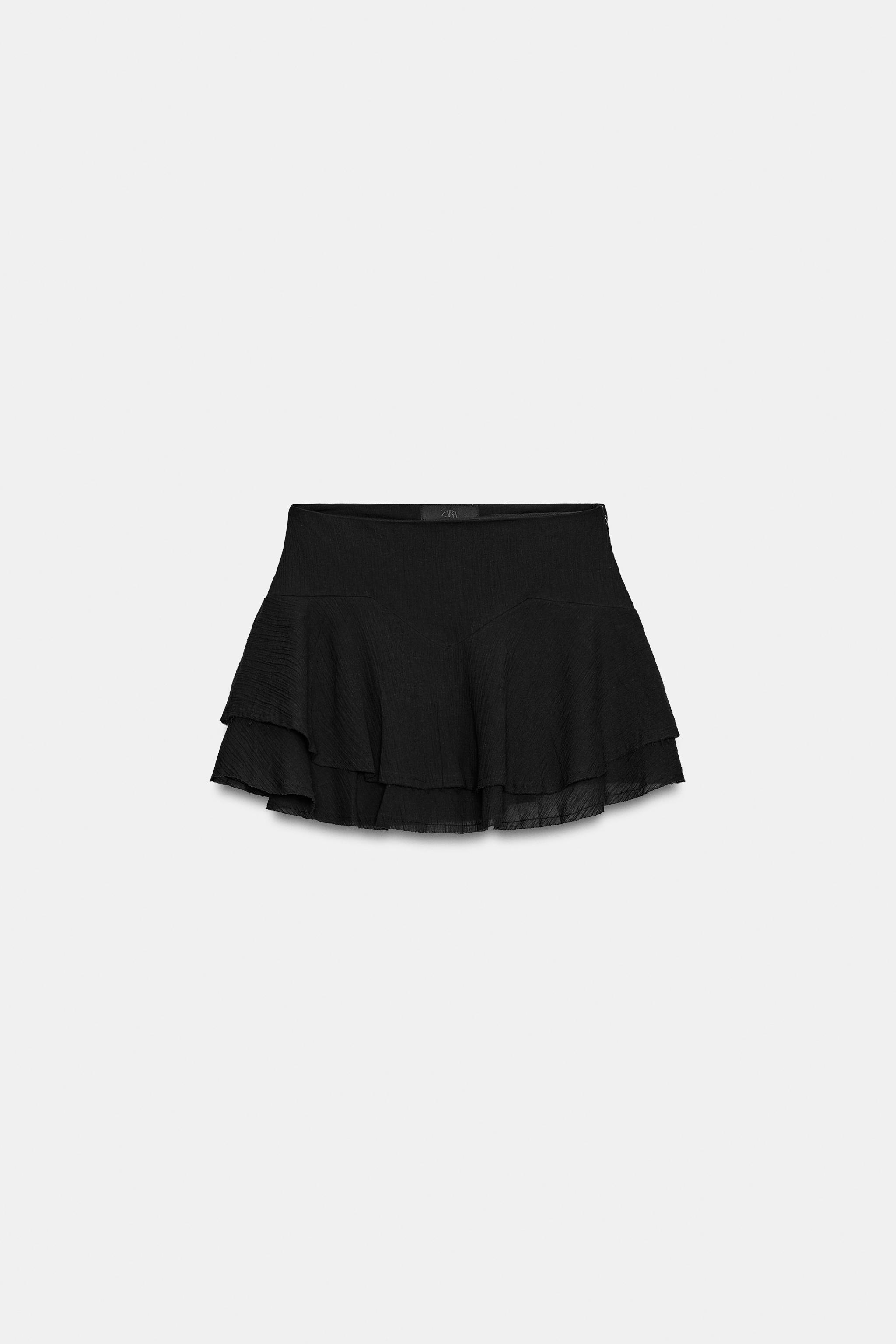 【treatürself】frill mini knit skirt RUFFLED MINI SKIRT - Black | ZARA South Africa