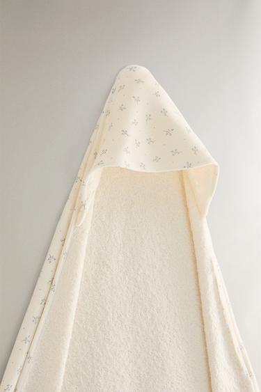SERVIETTE DE BAIN CAPUCHE BÉBÉ MINIFLEUR - Blanc cassé de Zara - Image 1