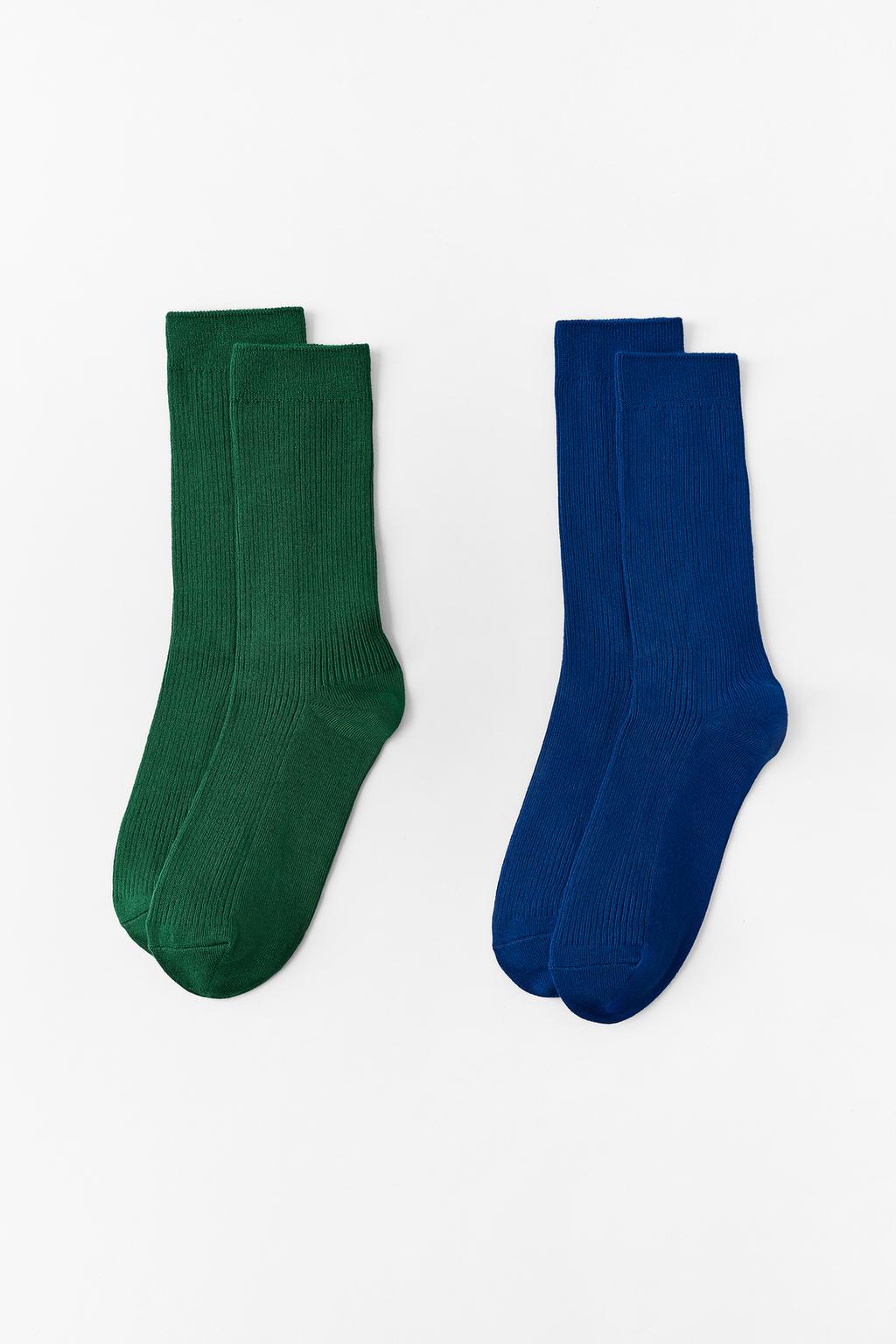 2-PACK OF PLAIN RIBBED SOCKS
