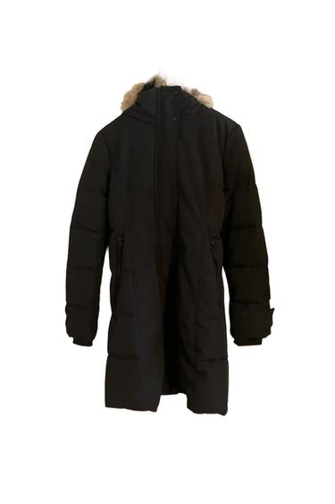 NWT ZARA WOMENS WATER REPELLENT LONG PADDED PARKA BLACK SIZE XS