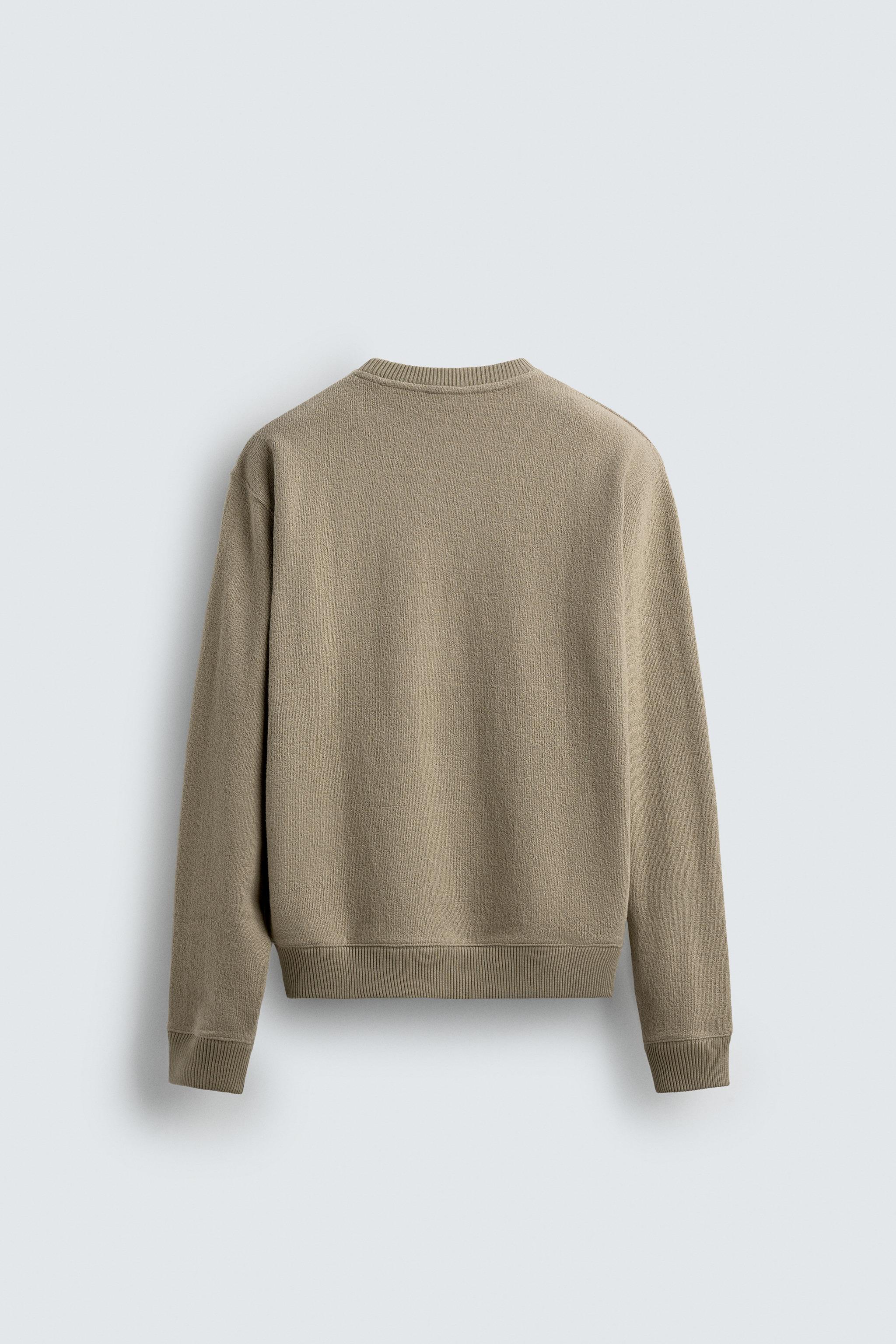 TEXTURED CREWNECK SWEATSHIRT