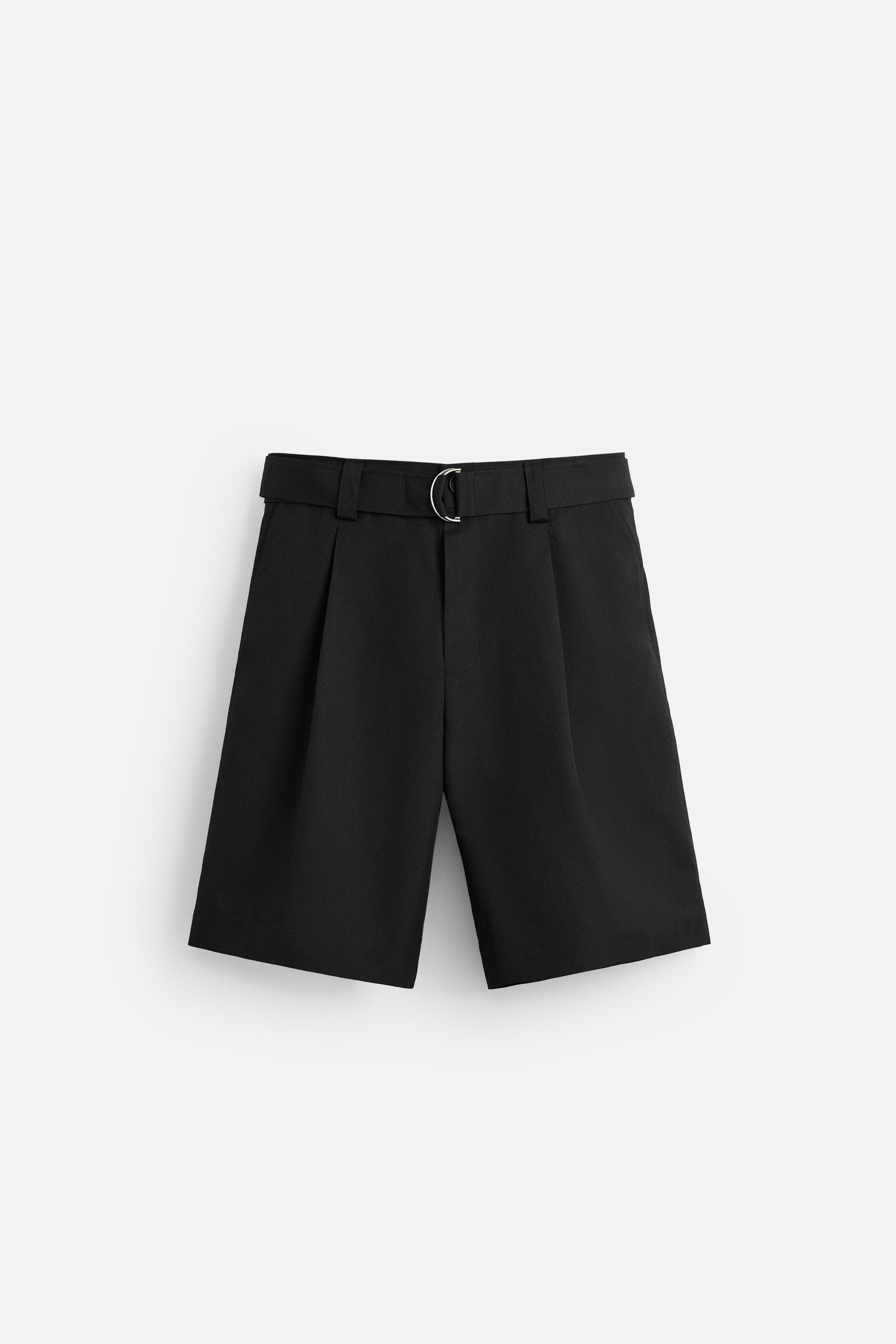 BELTED WIDE FIT BERMUDA SHORTS