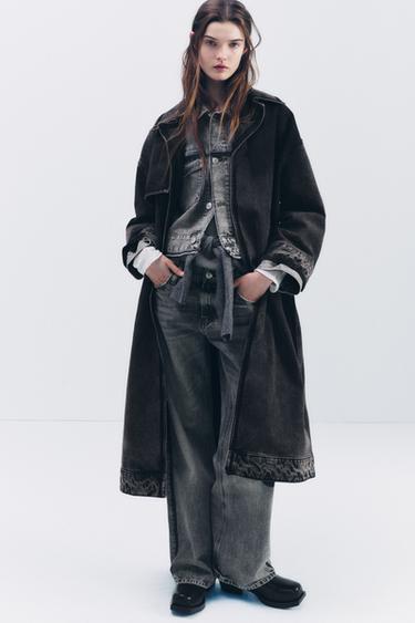 ДЖИНСОВЫЙ ТРЕНЧ TRF ОВЕРСАЙЗ — ЧЕРНЫЙ от Zara — изображение 0
