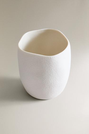TEXTURED CERAMIC TOOTHBRUSH TUMBLER — White 2
